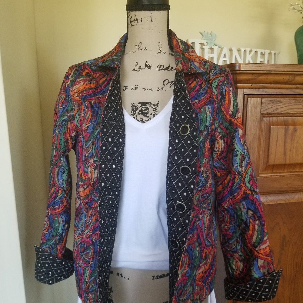 Colorful Reversible Quilt Jacket - Picture 3 of 10